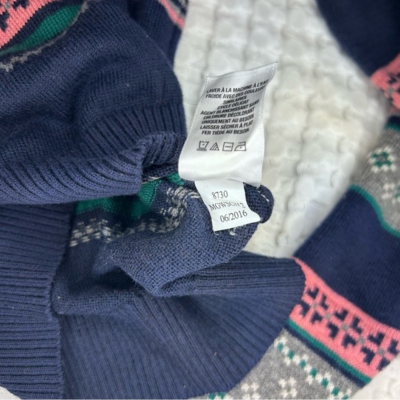 Prince & Fox Fair Isle Sweater | Navy Pink Gray | Size M - Picture 8 of 8